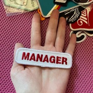 Vintage 70s 80s “Manager” Work Uniform Label Patch